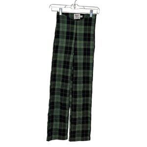 Princess Polly Green Tartan Plaid High-Waisted Straight Pants Women's Size 0